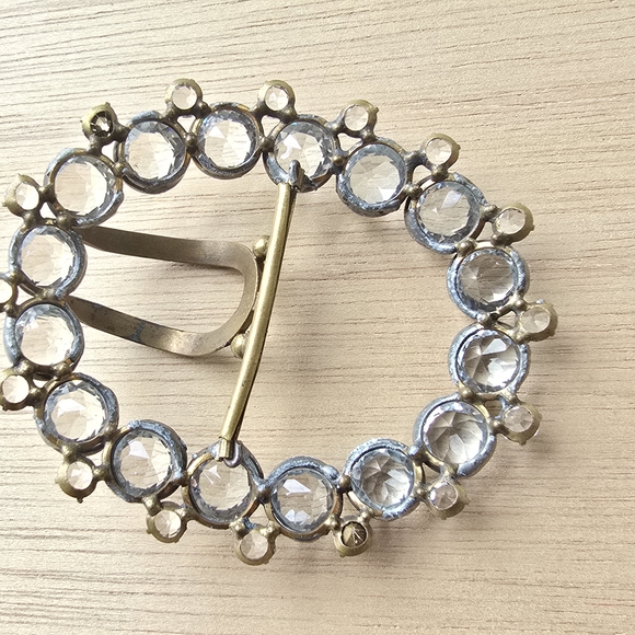 Antique Victorian/Edwardian Paste, Sterling Silver And Gilt ‘Sash’ Buckle Circa - Picture 4 of 4